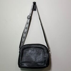 Sam & Hadley Crossbody Bag Womens Black Excellent Studded Guitar Strap Boho